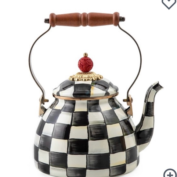 MacKenzie-Childs Other - Mackenzie-Childs Courtney  Check 2 Quart Teapot with Red Accent NWT